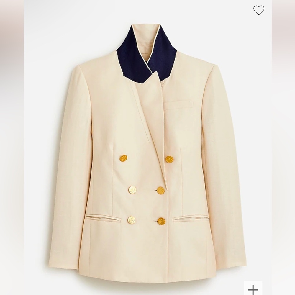 Jcrew Double-breasted blazer & cuffed wide leg pants, herringbone, NWT, size 14 - Picture 5 of 13